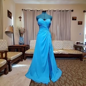 NWT Anny Lee Turquoise Blue Bridesmaid Dress